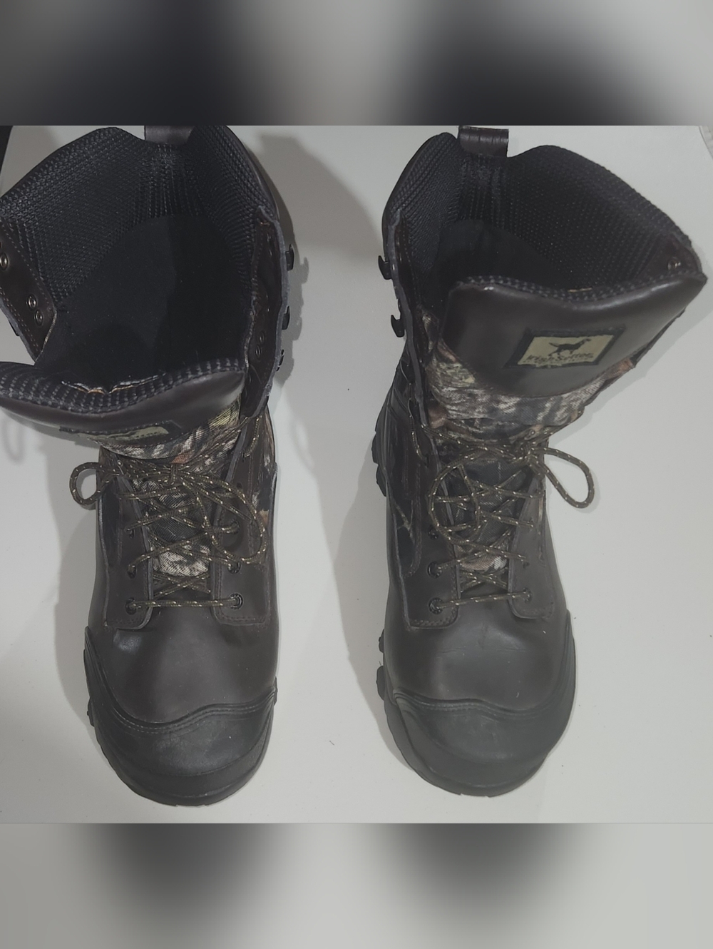 ‼️OFFERS‼️Irish Setter Camo Leather Waterproof Hunting Boots 800 Gram Size 11.5 - Picture 7 of 11
